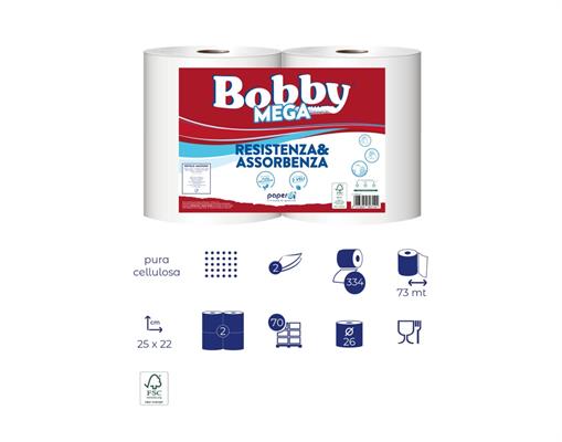 BOBINA BOBBY MEGA PAPERDI P.C. 2 V. CF. 2 BOBINE
